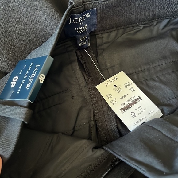 J. Crew Factory Petite Kallie straight leg pant BO900 Black 0P 0 - Picture 6 of 8